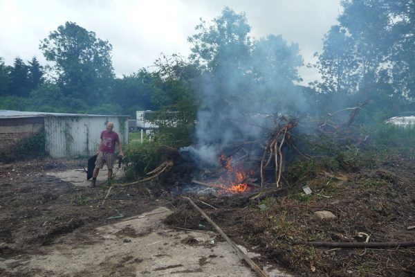 Clearing the building site for the Spithurst Hub development