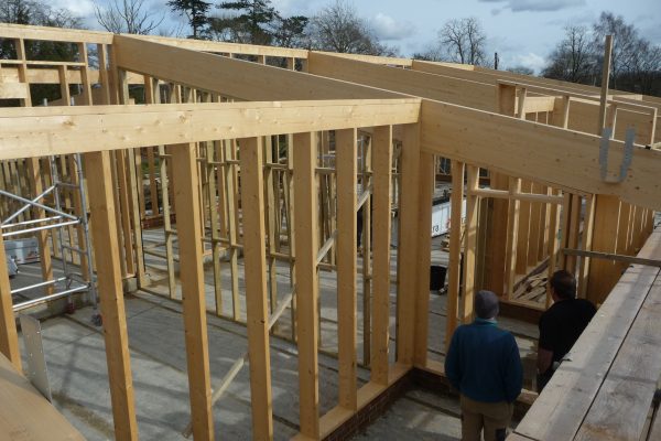 The completed building frame of Spithurst Hub